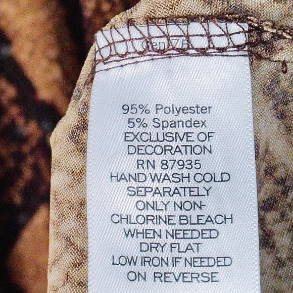 Susan Graver Susan Graver Brown Animal Print Sequin Top LX - 2X - Picture 11 of 11